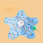 Cat Toys Interactive Hide and Seek Cat Toy with Mouse Squeaky Motion Activated Moving Concealed Feathers Kitten Teaser Toy