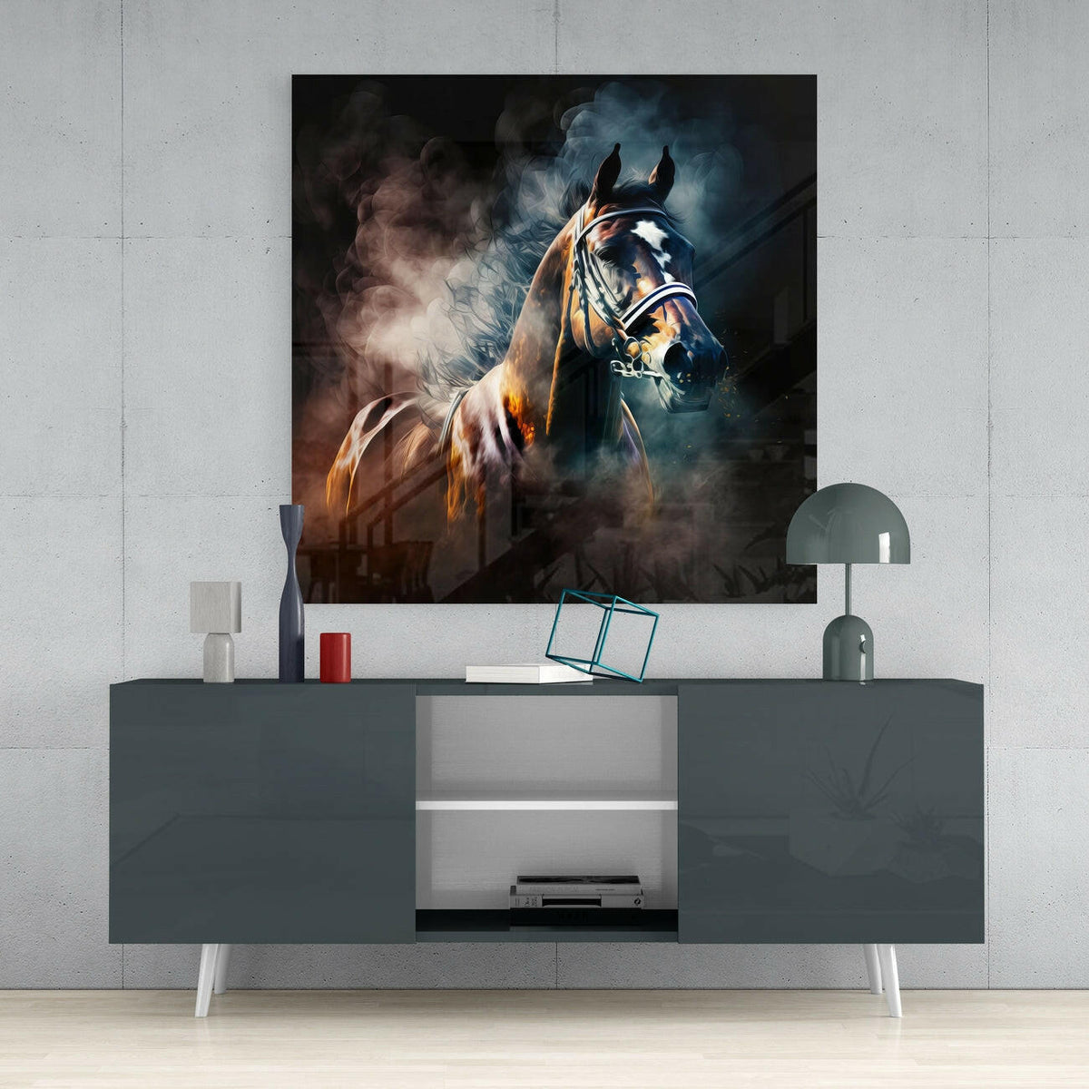 Horse Glass Wall Art  || Designers Collection