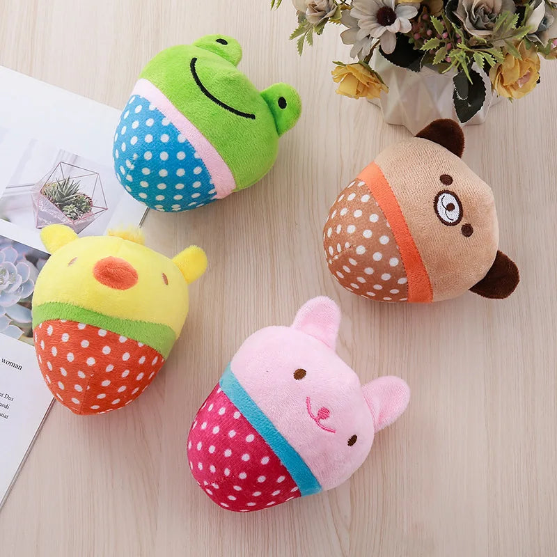 Cute Pet Plush Toy for Dogs Cats Squeaky Sound Soft Teething Clean Teeth Interactive Bite Resistant Chew Toy Pet Supplies