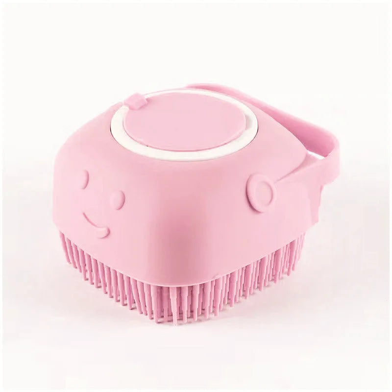 Silicone Dog Bath Massage Gloves Brush Pet Cat Bathroom Cleaning Tool Comb Brush for Dog Can Pour Shampoo Dog Grooming Supplies