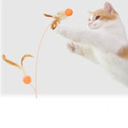 Funny Cat Elastic Ball Toy Interactive Balls Pet Supplies Feather Football Toys Dog Playthings Kitten
