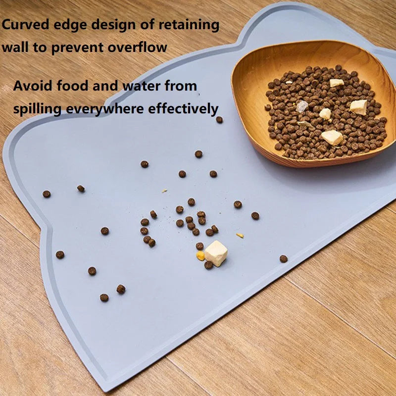Dog Food Mat Non-Slip Leak Proof Pet Silicone Mat Food Bowl Pad Feeding Cushion for Cats Dogs Pet Accessories GDDM01