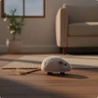 Rechargeable Feline Mouse Toy Automatic Moving Interactive Feline Mouse Realistic Sound Obstacle Avoidance for Cats, Indoor