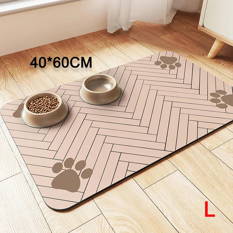 Pet Feeding Dropshipping Pet Placemat for Food and Water Bowl, with Waterproof Rubber Backing, Quick Dry Water Mat for Dog Cat