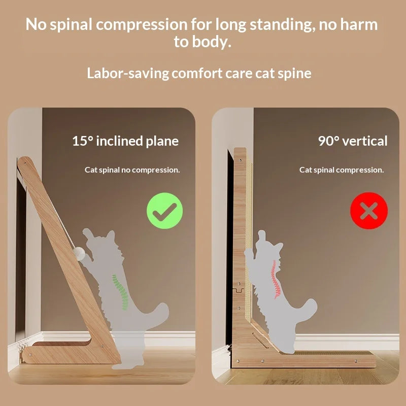 Vertical Sisal Cat Scratcher Durable Non Shedding Scratch Board Cat Toy Home Living Room Bedroom Office Cat Condo Cat Tree House
