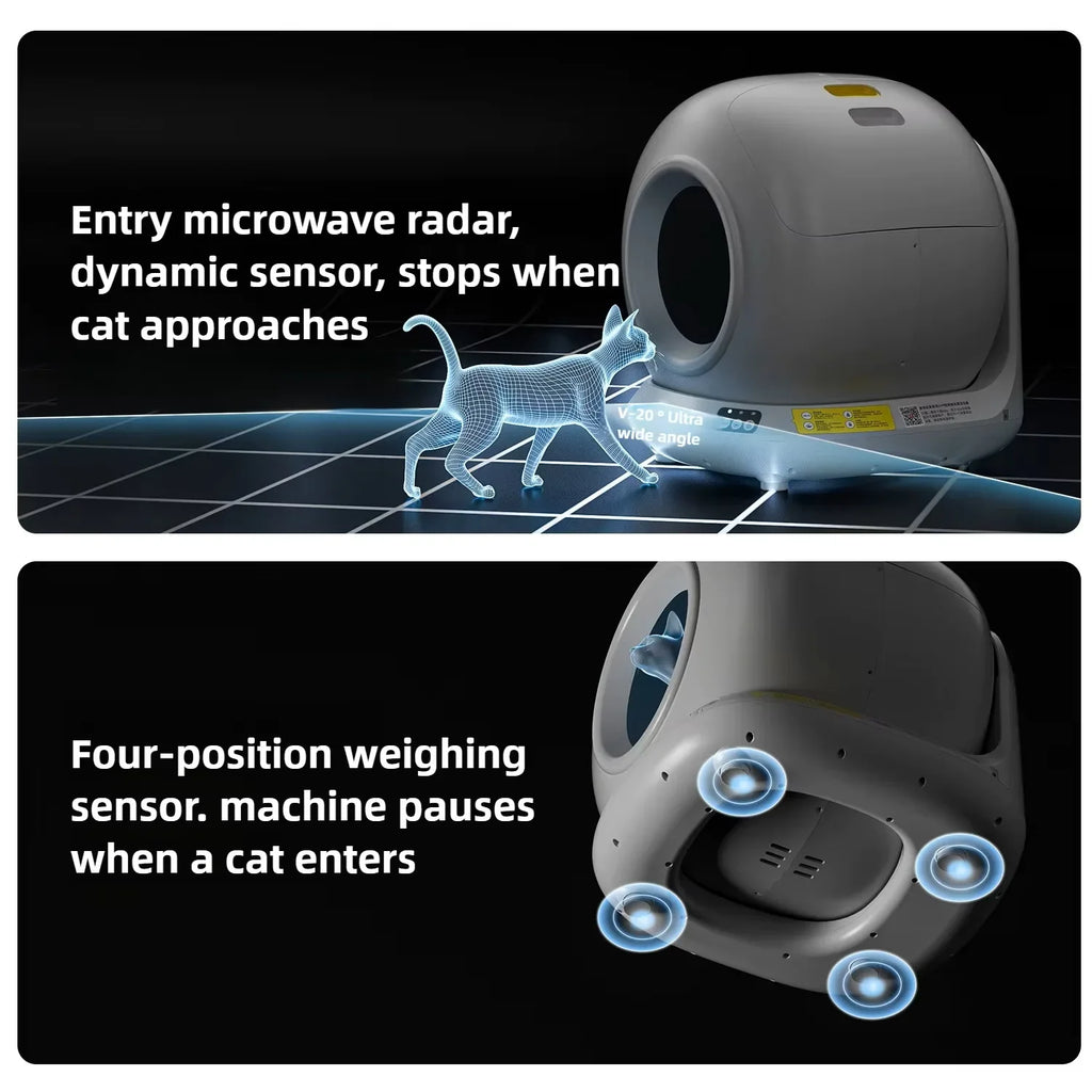 78L Self Cleaning Cat Litter Box Fully Enclosed Automatic Cat Sand Box App Control Extra Large Space Smart Pet Toilet Tray