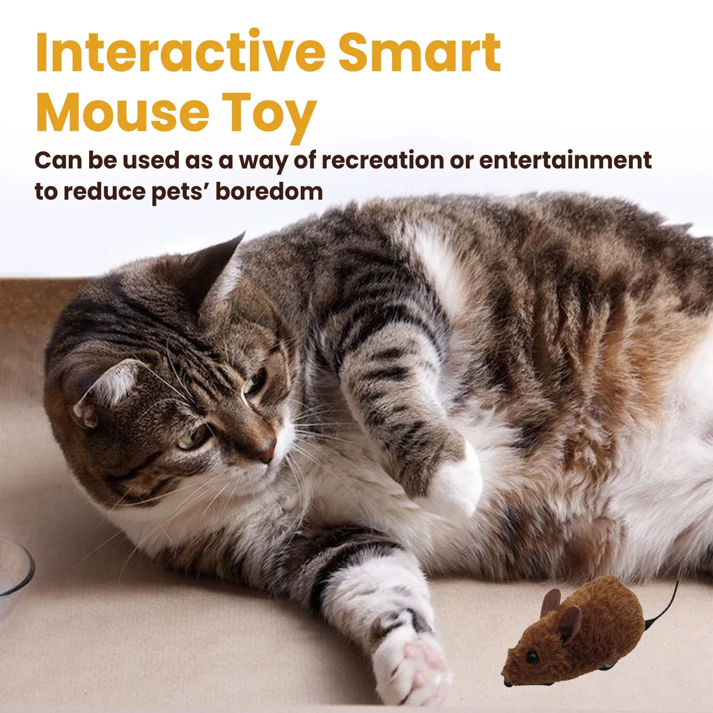 Pet Interactive Plush Mouse Toy - Realistic Squeaky Toy for Cats & Dogs, Lightweight Handheld Play Toy, Bite-Resistant Soft