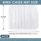 1PC Square round Bird Cage Clothes Cover Splash Proof Mosquito Net Screen Parrot Protection Net Cage Accessory