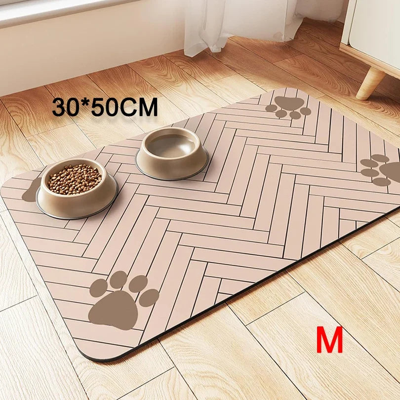 Pet Feeding Dropshipping Pet Placemat for Food and Water Bowl, with Waterproof Rubber Backing, Quick Dry Water Mat for Dog Cat