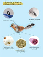 Simulation Chirping Bird Cat Toy Self Amusing Cat Teaser Stick With Catnip Sound Bird Pet Chew Toy Interactive Cat Plaything