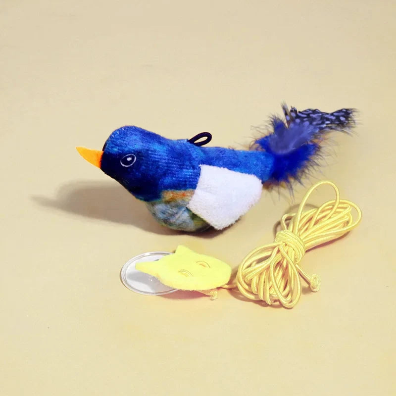 Simulation Chirping Bird Cat Toy Self Amusing Cat Teaser Stick With Catnip Sound Bird Pet Chew Toy Interactive Cat Plaything