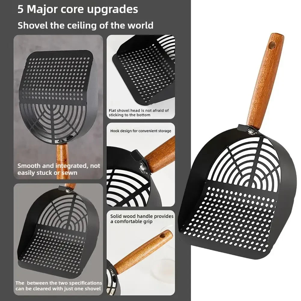 Steel Cat Litter Scoop Long Handle Pet Waste Shovel Cleaning Tool for Tofu Sand Litter Box Cats Supplies