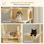 Large Cat Tree for Indoor Cats Multi-Level Cat Tower with Scratching Posts Soft Hammock Large Cat Condo Cat Accessories Cat Toys