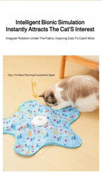 Cat Toys Interactive Hide and Seek Cat Toy with Mouse Squeaky Motion Activated Moving Concealed Feathers Kitten Teaser Toy