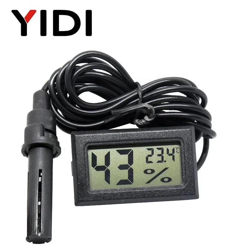Mini LCD Digital Thermometer Hygrometer | Dual Probe Temperature Humidity Monitor