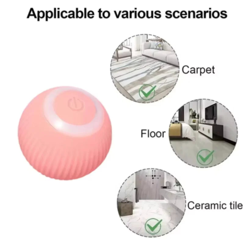 Automatic Electric Cat Ball Toy Interactive Rolling Smart Self-Moving Kitten Plaything for Indoor Cats Training And Fun