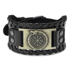 Trendy Viking Bracelet Nordic Rune Compass God Bird Charm Men's Bracelet New Fashion Leather Woven Jewelry Accessorie Party Gift