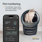 Litter-Robot 4 with Step & Fence by , Black - Automatic, Self-Cleaning Cat Litter Box, Helps Reduce Litter Box, Customized