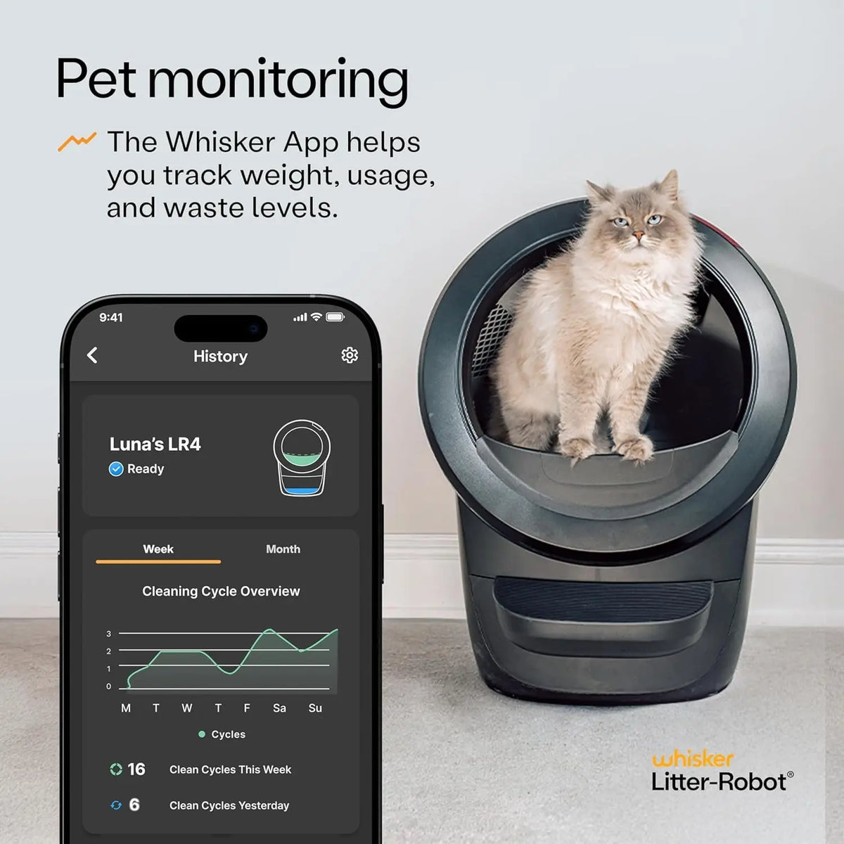 Litter-Robot 4 with Step & Fence by , Black - Automatic, Self-Cleaning Cat Litter Box, Helps Reduce Litter Box, Customized