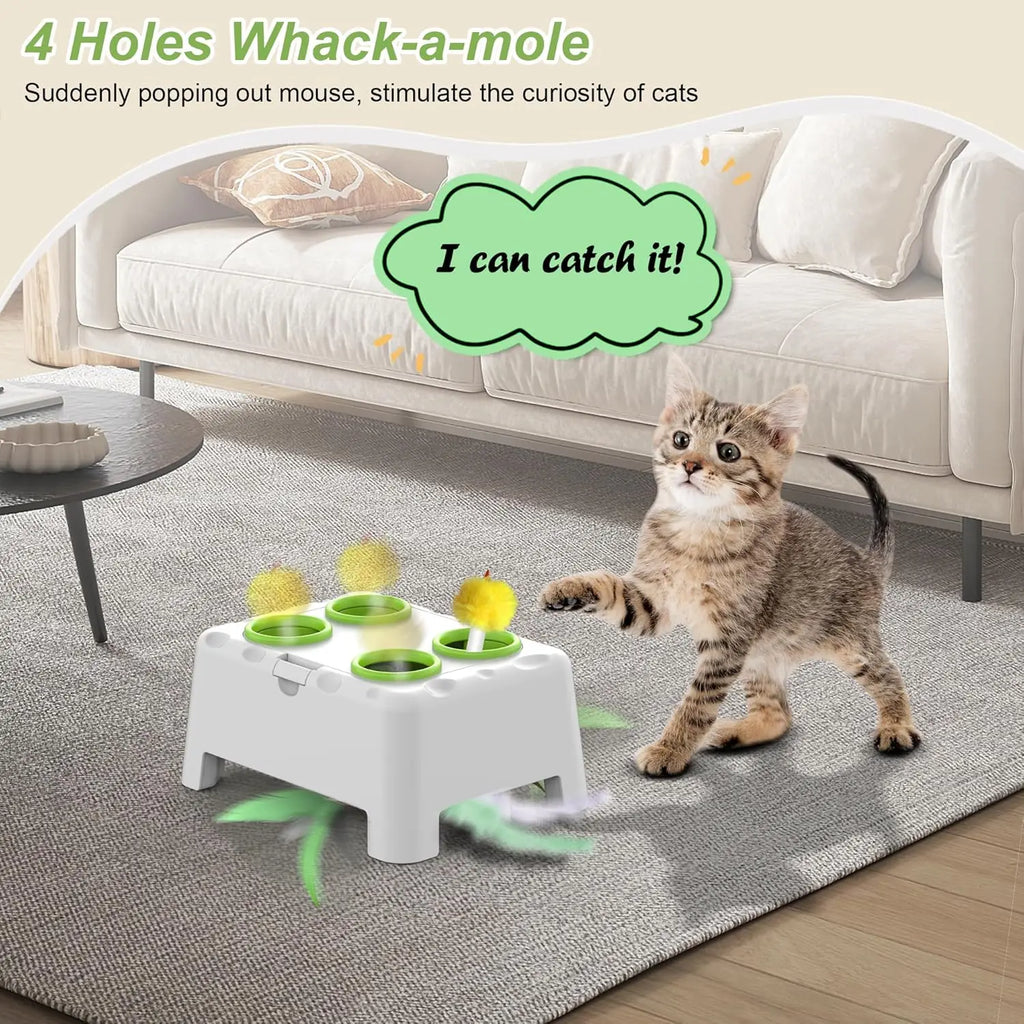 Automatic Pop-Up Rechargeable Feather Toy for Cats Dogs Interactive Playing Kitten Training Pet Supplies