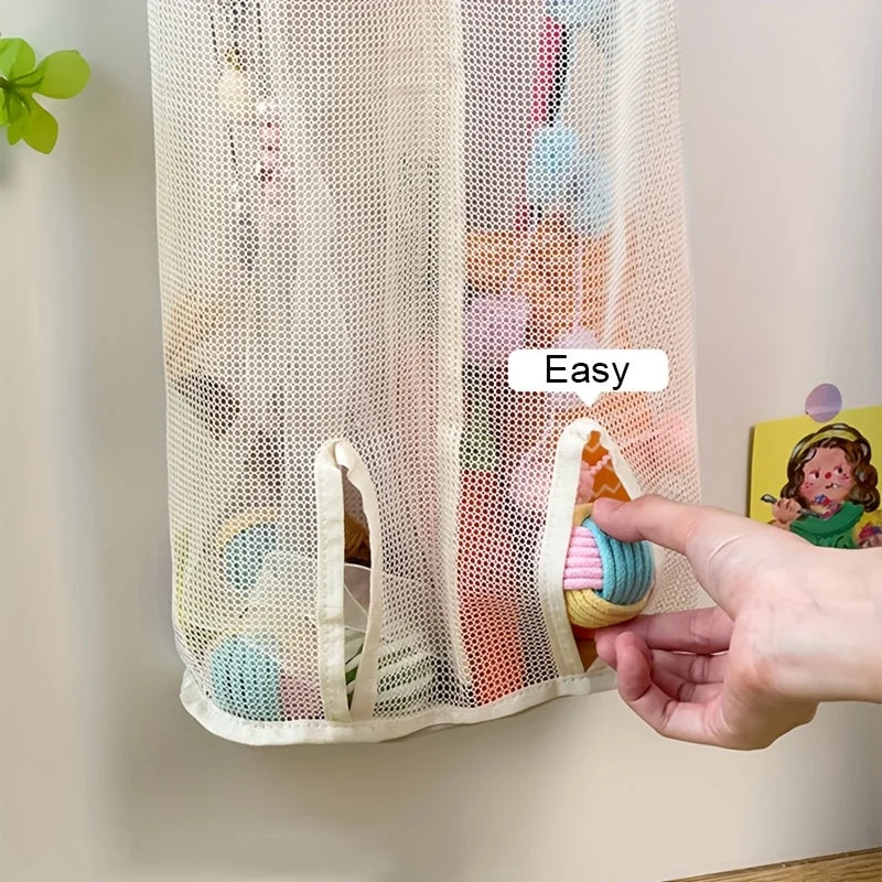 1pc Mesh Storage Bag for Cat Toys - Wall Hanging Organizer, Perfect for Pet Accessories, Toy Storage Organizer, Shelf Baskets