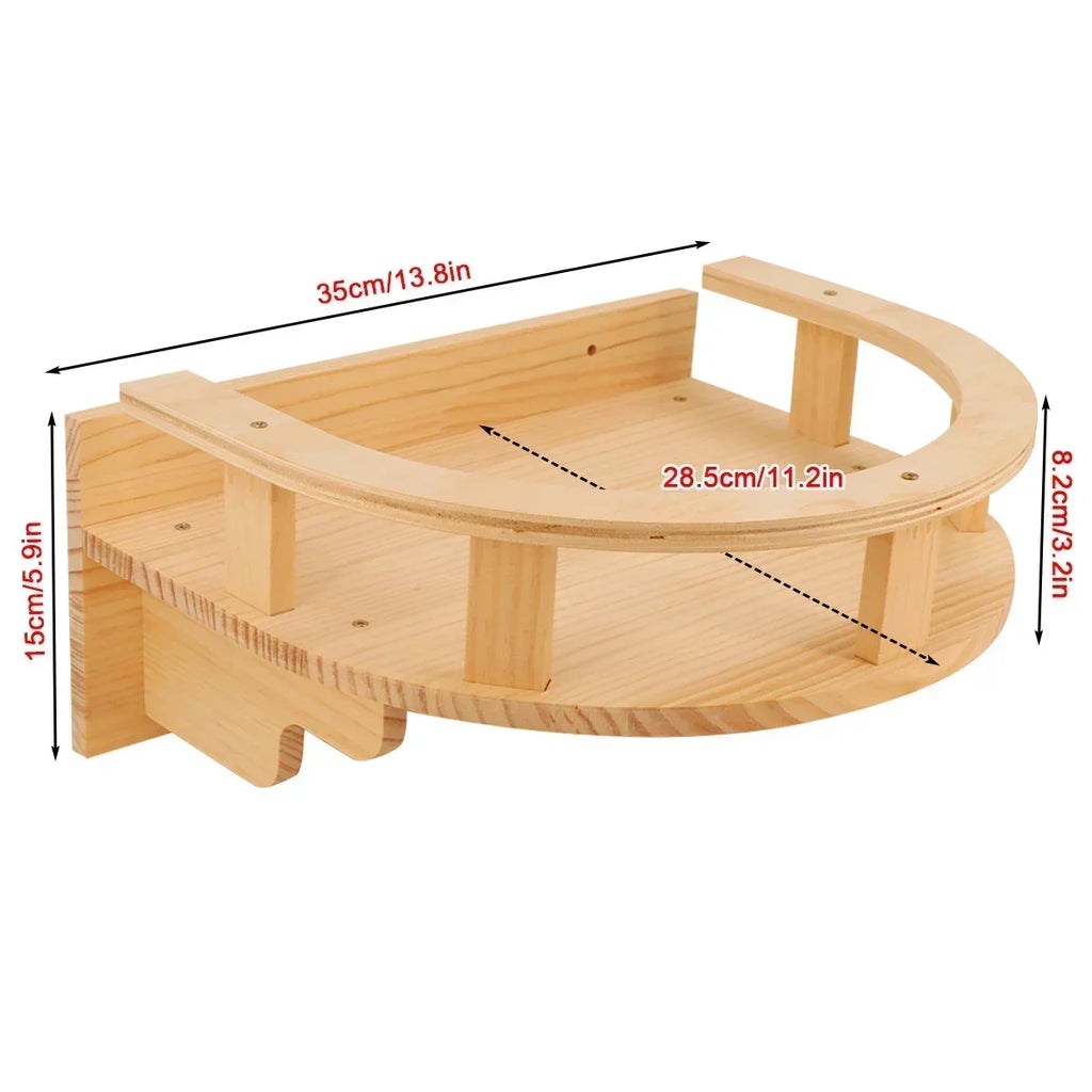 Wall Cat Climbing Shelves Cat Tree Tower Hammock Perches Ladder Solid Wood Steps for Cats Activity Indoor Pet Wall Furniture
