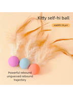 Funny Cat Elastic Ball Toy Interactive Balls Pet Supplies Feather Football Toys Dog Playthings Kitten