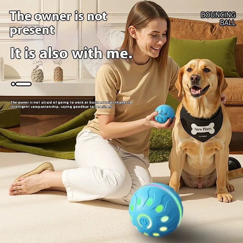 Interactive Smart Dog Ball Toy Electronic USB Powered Moving Bouncing Color Ball for Cats And Dogs Large Medium Size Pet Jumping