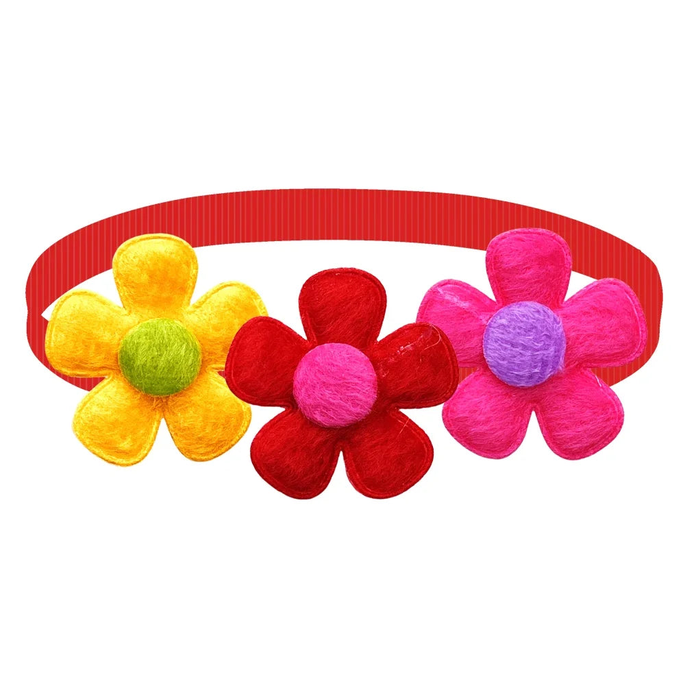 50/100 Pcs New Pets Dog Grooming Supplies Spring Flower Style Puppy Dog Collar Bow Ties Accessories Cute Dogs Bow Tie Necktie