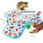 Smart Hide and Seek Cat Toy Electric Thermal Sensing Cat Catch Cover Motion Activated Real Mouse Squeaky Feather Teaser Wand
