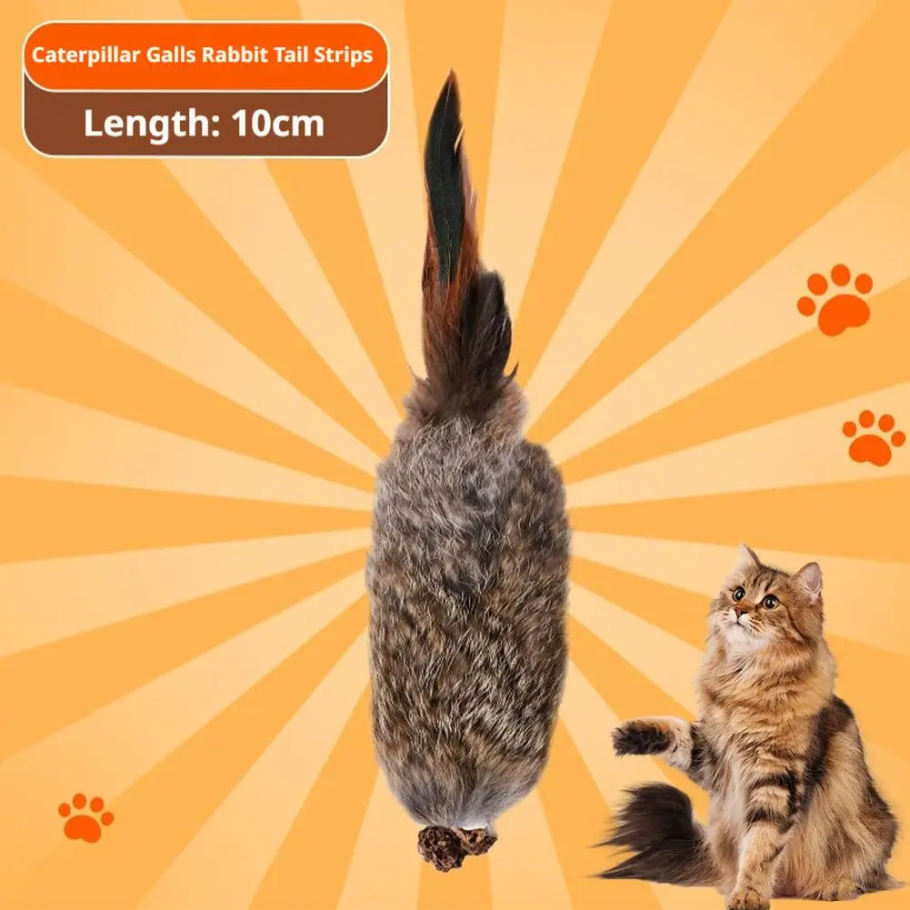 Faux Rabbit Fur Interactive Pet Toys for Cats & Dogs Kitten Hunting Toy Soft Plush Fluffy Cat Kicker Toy