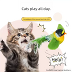 Simulation Chirping Bird Cat Toy Self Amusing Cat Teaser Stick With Catnip Sound Bird Pet Chew Toy Interactive Cat Plaything