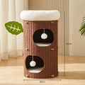 Cat House for Indoor Cats 2/3-Storey Large Cat Bed Cave Cozy Felt Covered Cats Tunnel Condo Hideaway Cat Scratcher for Multicats