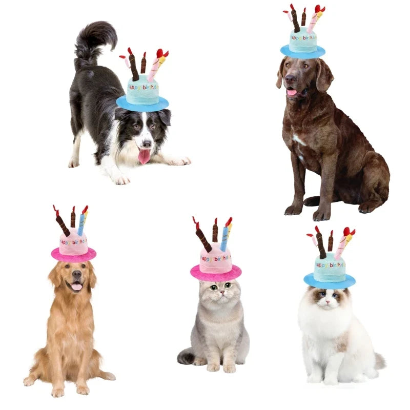 Pet Dog Hat for Birthday Party Adjustable Dog Hats Cat Cap Dog Accessories Dog Costumes Puppy Grooming Dress Up Hat Pet Supplies