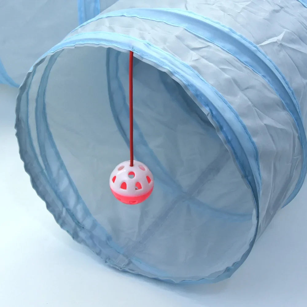 Grey Cat Toy Tunnel Playground Cat Scratching Tunnel Running Drilling Ground Dragon Toy Supplies Lightweight Durable
