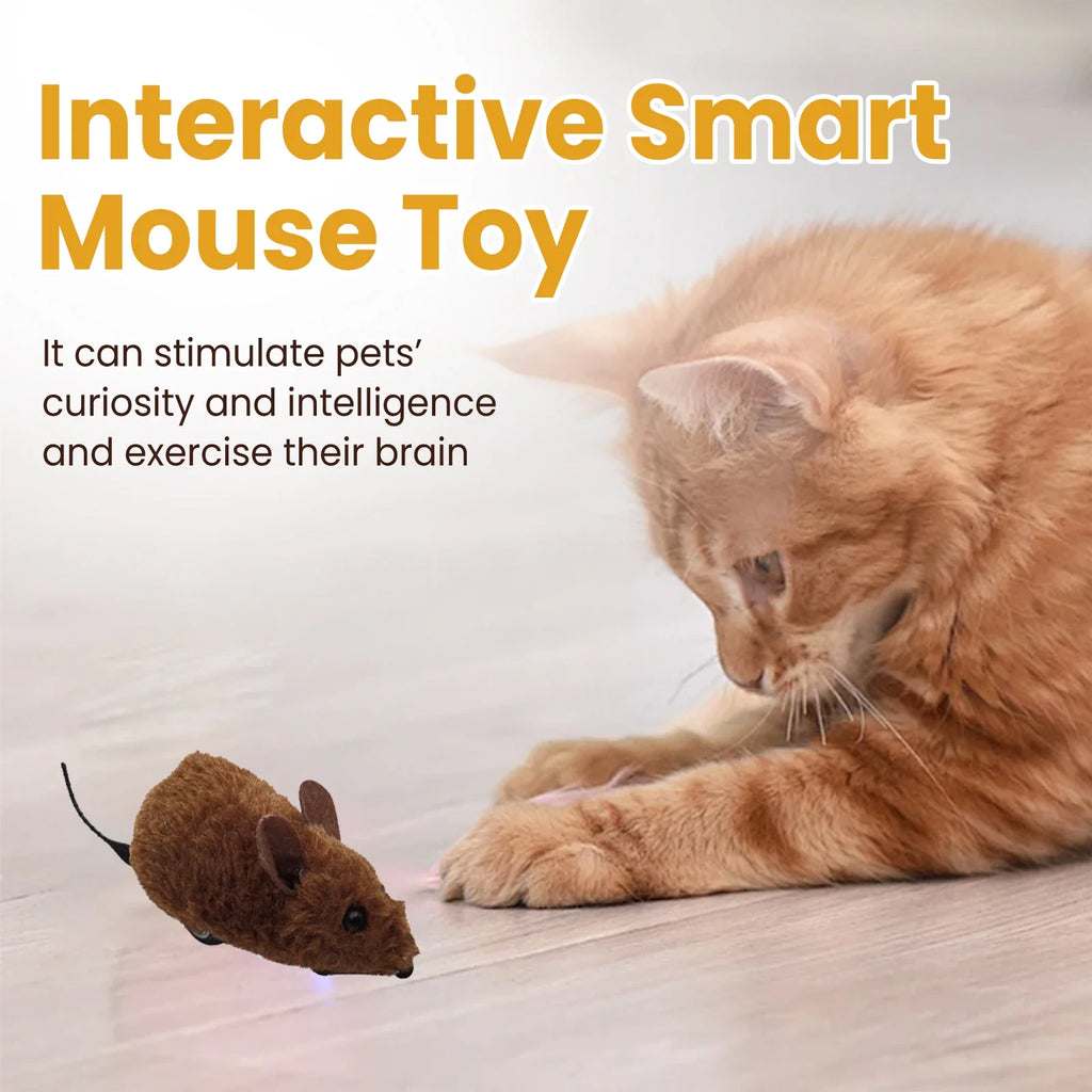 Pet Interactive Plush Mouse Toy - Realistic Squeaky Toy for Cats & Dogs, Lightweight Handheld Play Toy, Bite-Resistant Soft