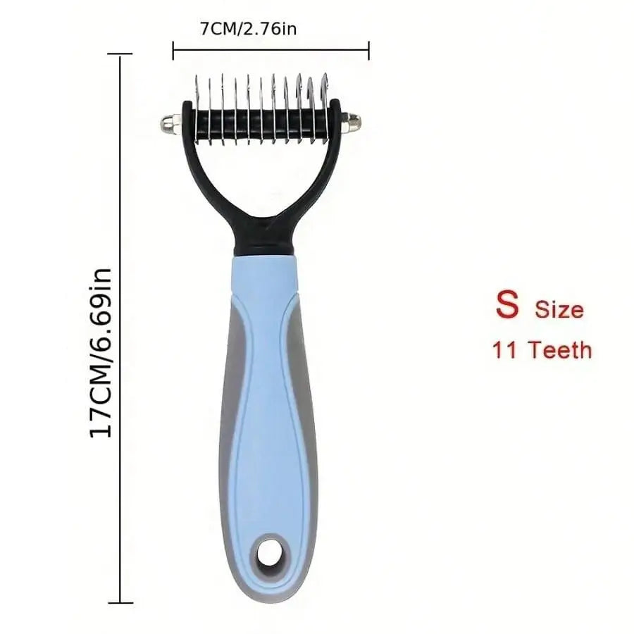 1pc Pet Fur Cutter, Dog Grooming Shedding Tool, Double-Sided Pet Brush, Pet Supplies