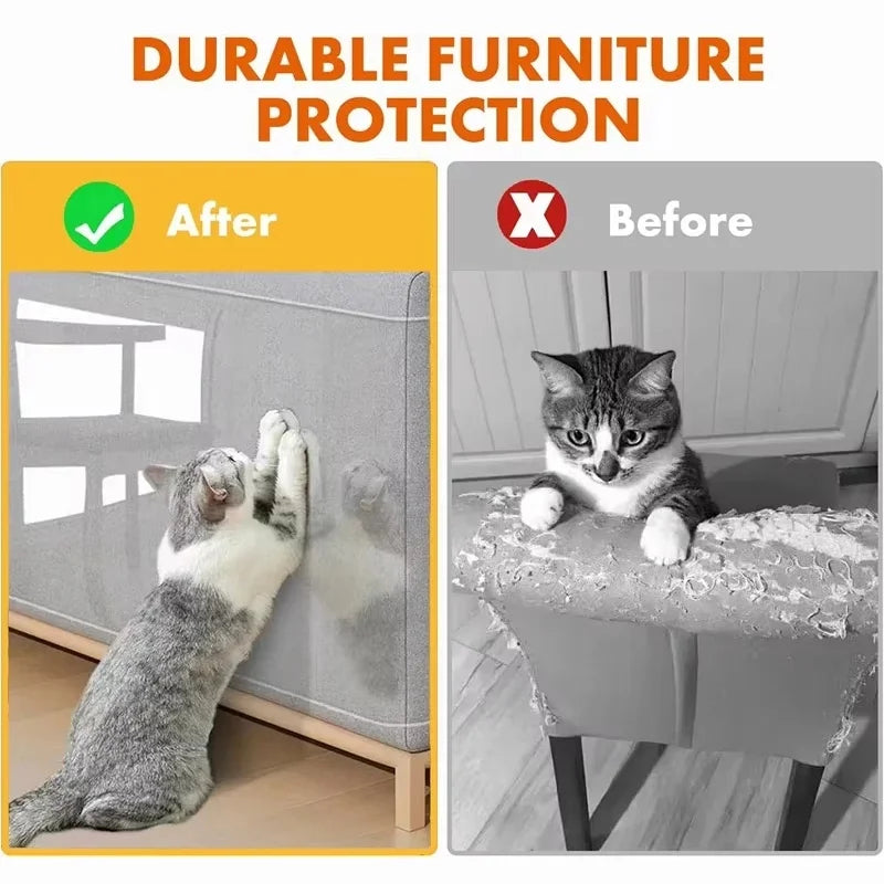 Cat Scratch Deterrent Tape Furniture Protectors From Cats Transparent Self-Adhesive Pet Training Tape for Sofa Furniture Sticker