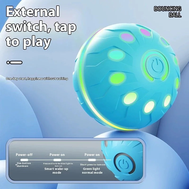 Interactive Smart Dog Ball Toy Electronic USB Powered Moving Bouncing Color Ball for Cats And Dogs Large Medium Size Pet Jumping