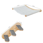 Wall Mounted Cat Tree Wooden Shelves Scratching Posts Climbing Cat tower Hammock With Solid Floating Perches Steps and Ladder