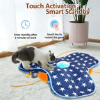 Smart Hide and Seek Cat Toy Electric Thermal Sensing Cat Catch Cover Motion Activated Real Mouse Squeaky Feather Teaser Wand