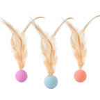 Funny Cat Elastic Ball Toy Interactive Balls Pet Supplies Feather Football Toys Dog Playthings Kitten