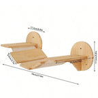 Wall Cat Climbing Shelves Cat Tree Tower Hammock Perches Ladder Solid Wood Steps for Cats Activity Indoor Pet Wall Furniture