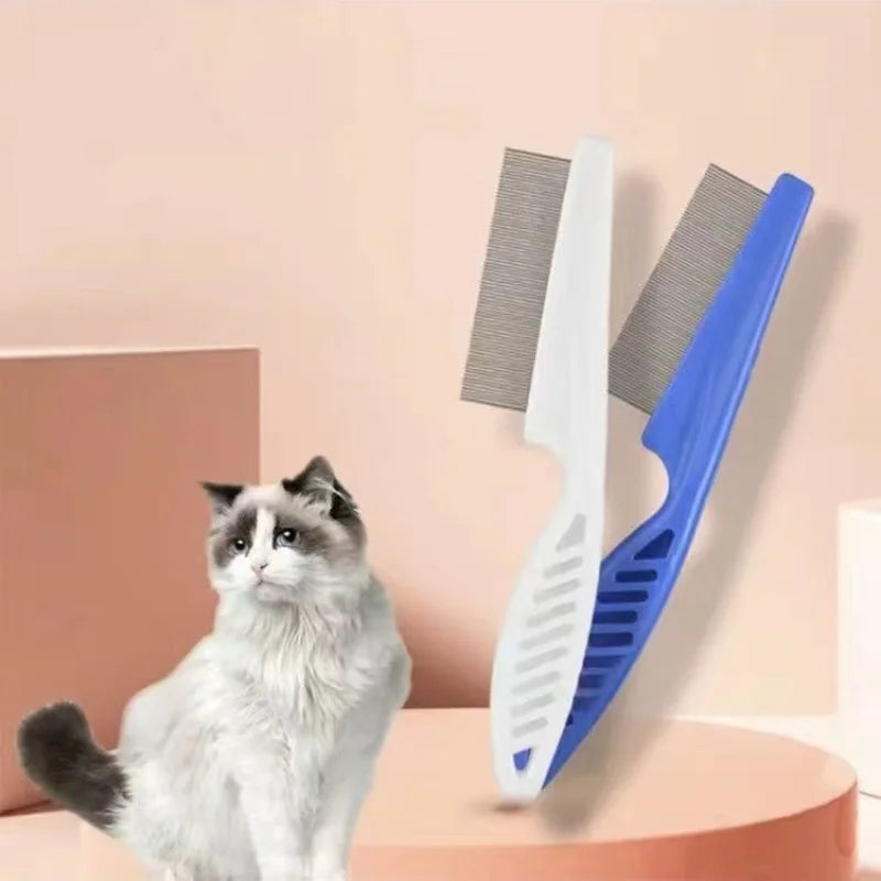 Comb Dog Cat Hair Removal Brush Stainless Steel Dense Teeth Inline Comb Portable Pet Universal Grooming Cleaning Supplies