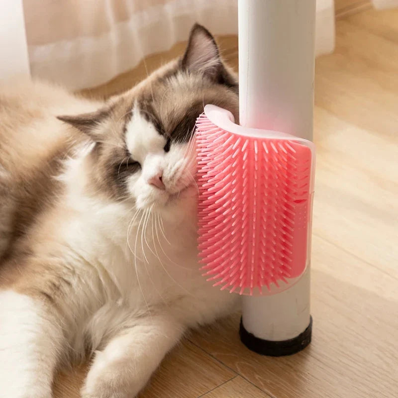 1-4Pcs Pet Cat Wall Corner Brush Comb Cat Playing Toy Massager With A Tickling Comb Soft Cat Self Groomer Pet Grooming Supplies
