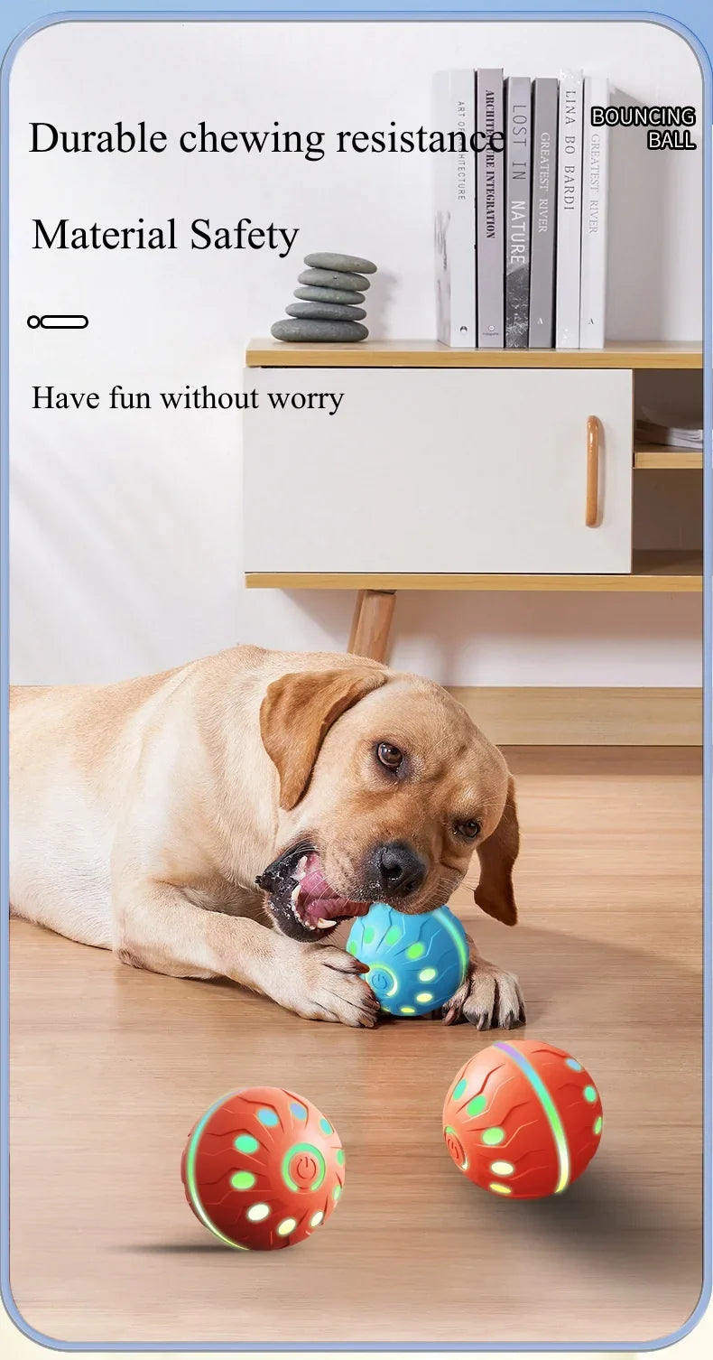 Interactive Smart Dog Ball Toy Electronic USB Powered Moving Bouncing Color Ball for Cats And Dogs Large Medium Size Pet Jumping