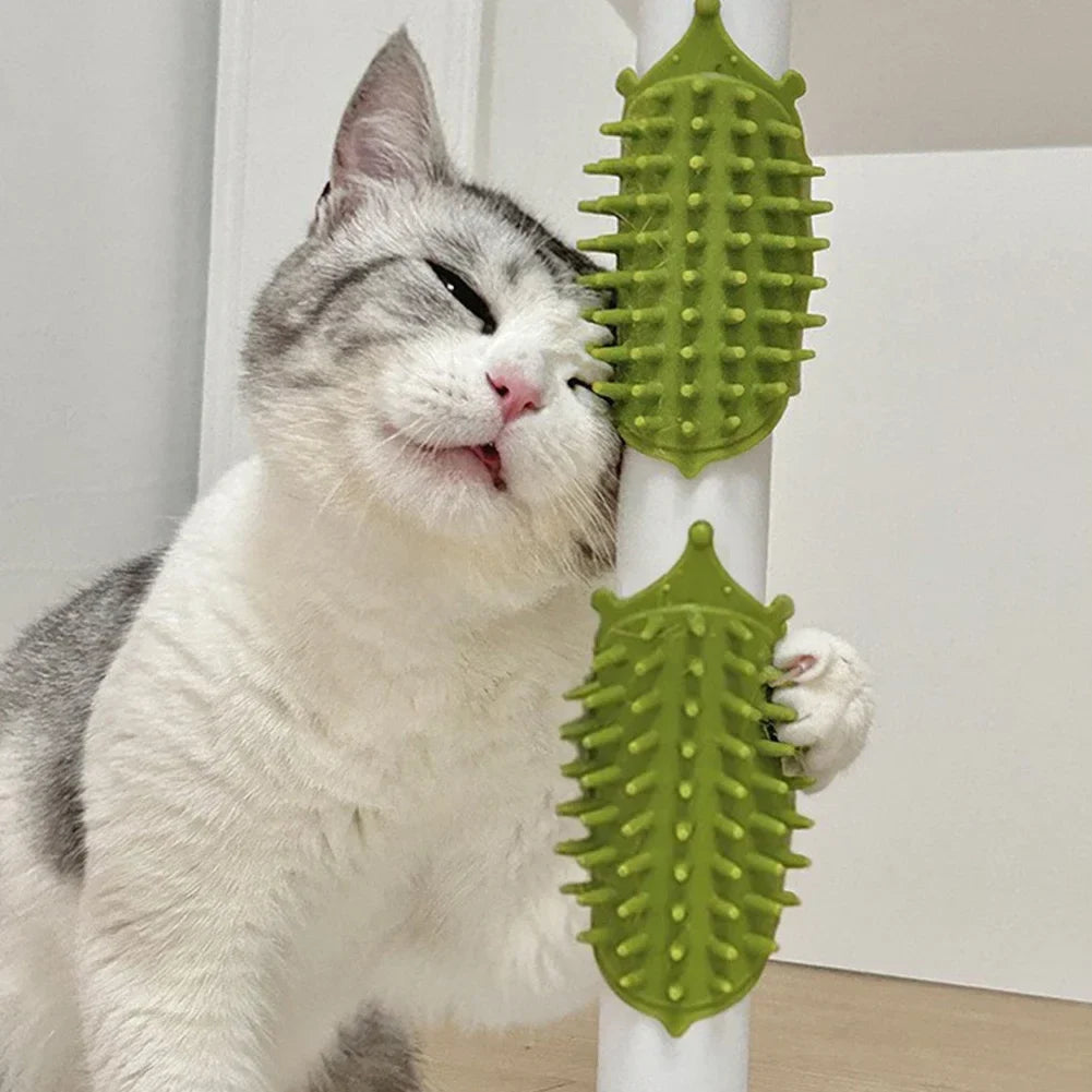 Cat Self Grooming Scratcher Table Legs Protector TPR Cat Cheek Massager Removable Cat Grooming Brush Space-Saving Cat Accessory