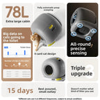 The self-cleaning cat litter box is equipped with control functions and supports 2.4G unlimited network connection,cat supplies