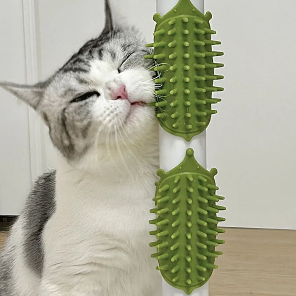 Cat Self Grooming Scratcher Table Legs Protector TPR Cat Cheek Massager Removable Cat Grooming Brush Space-Saving Cat Accessory