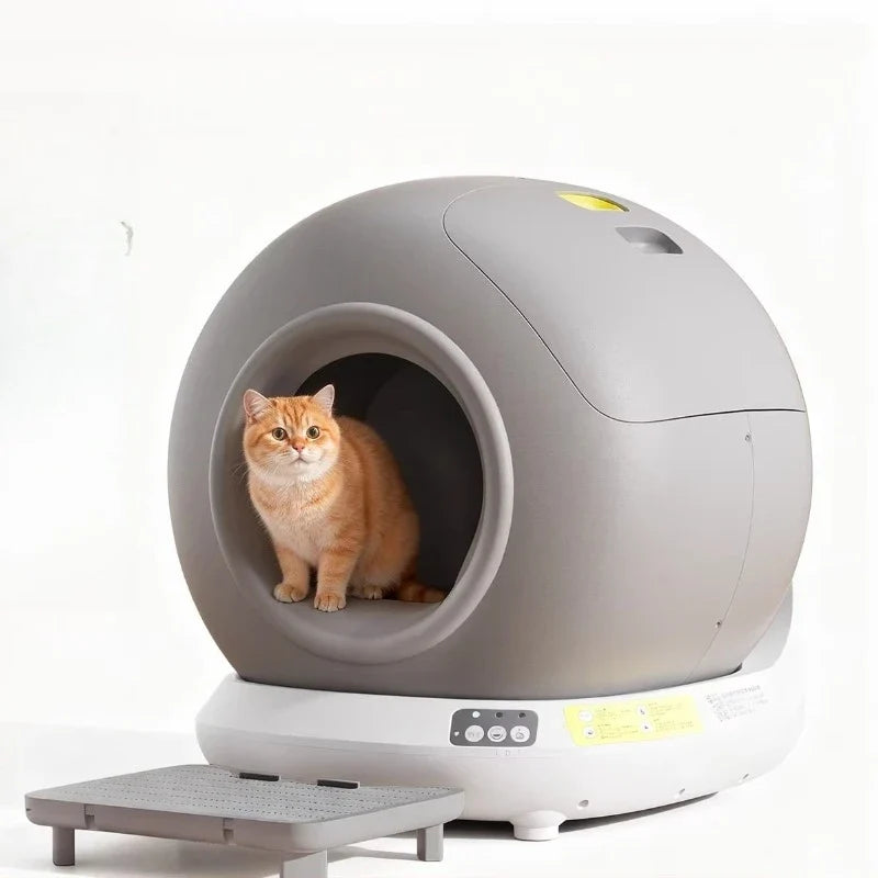 The self-cleaning cat litter box is equipped with control functions and supports 2.4G unlimited network connection,cat supplies